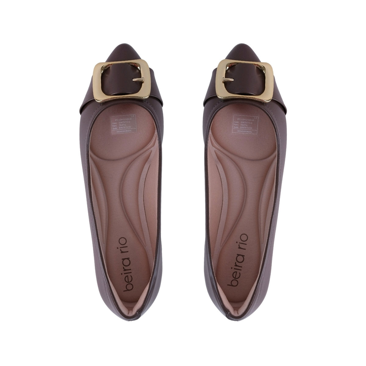 Zapatilla Flat Chocolate con Hebilla Dorada