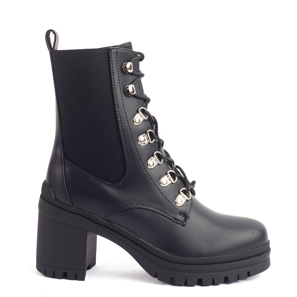 Botín de tacón 230958NGD estilo combat – arantzamx