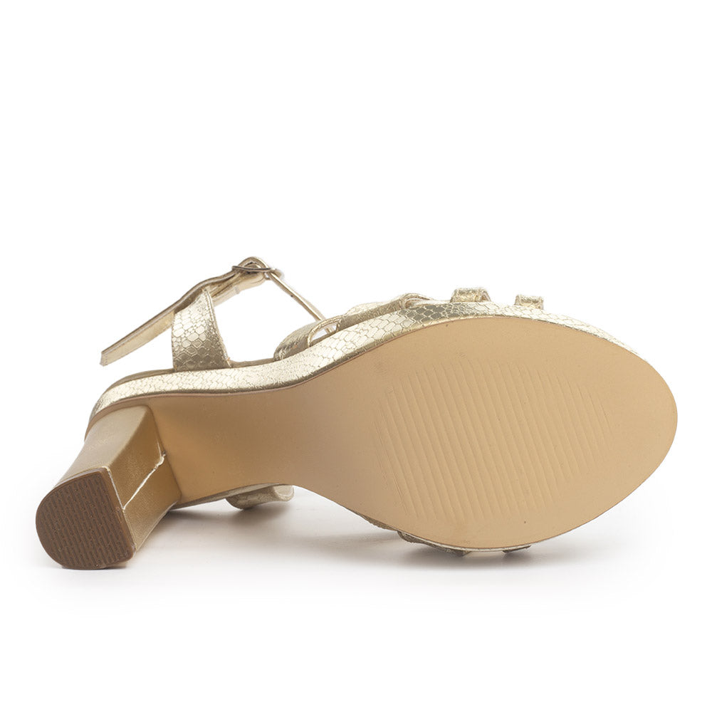 Sandalia Tacón Dama 5147 Metalizada de Tiras – arantzamx