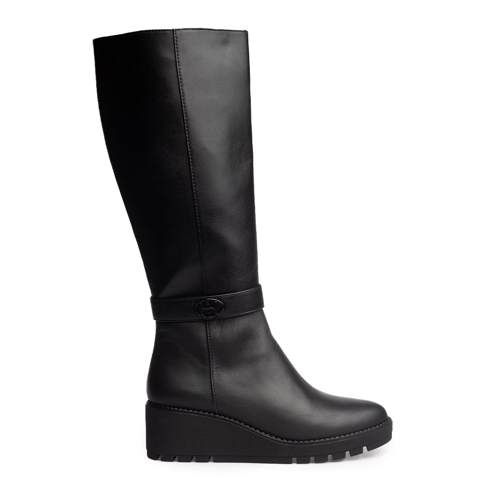 Botas Negras Botas De Tacon Corrido Para Dama Xti Botas Tacon