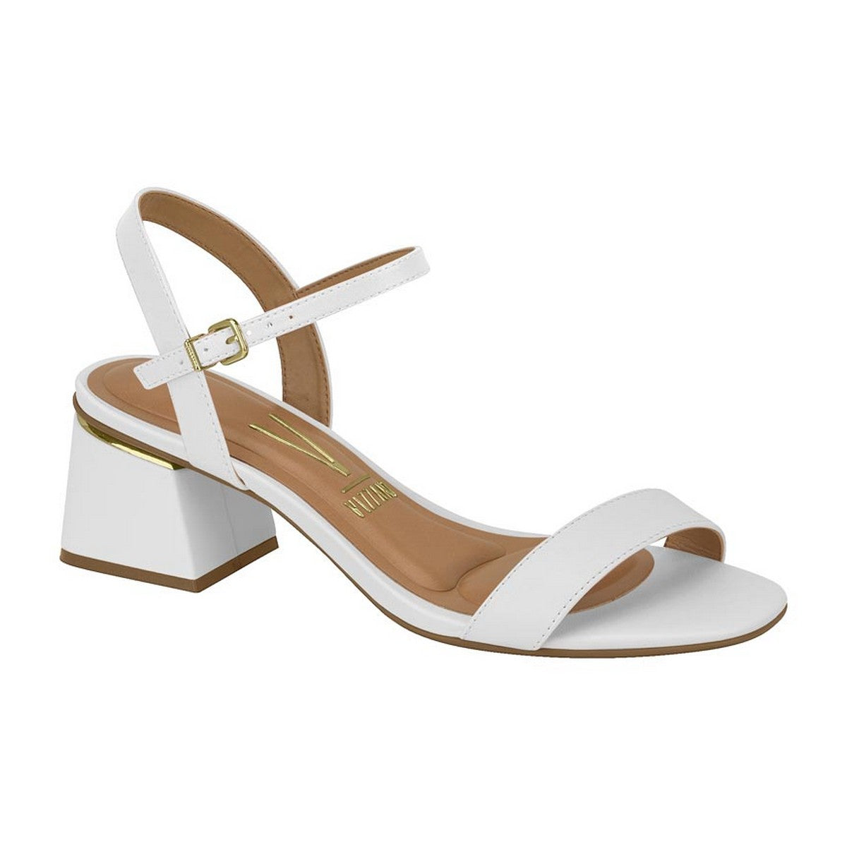 Tacon Cuadrado Zapatos Bajos Blancos Para Mujer Sandalias De Tacón