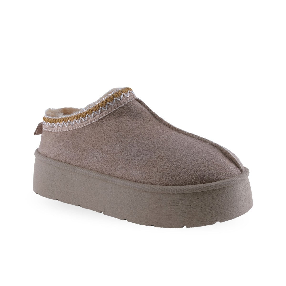 Pantuflas Camel Plataforma Peluche Mujer 25028