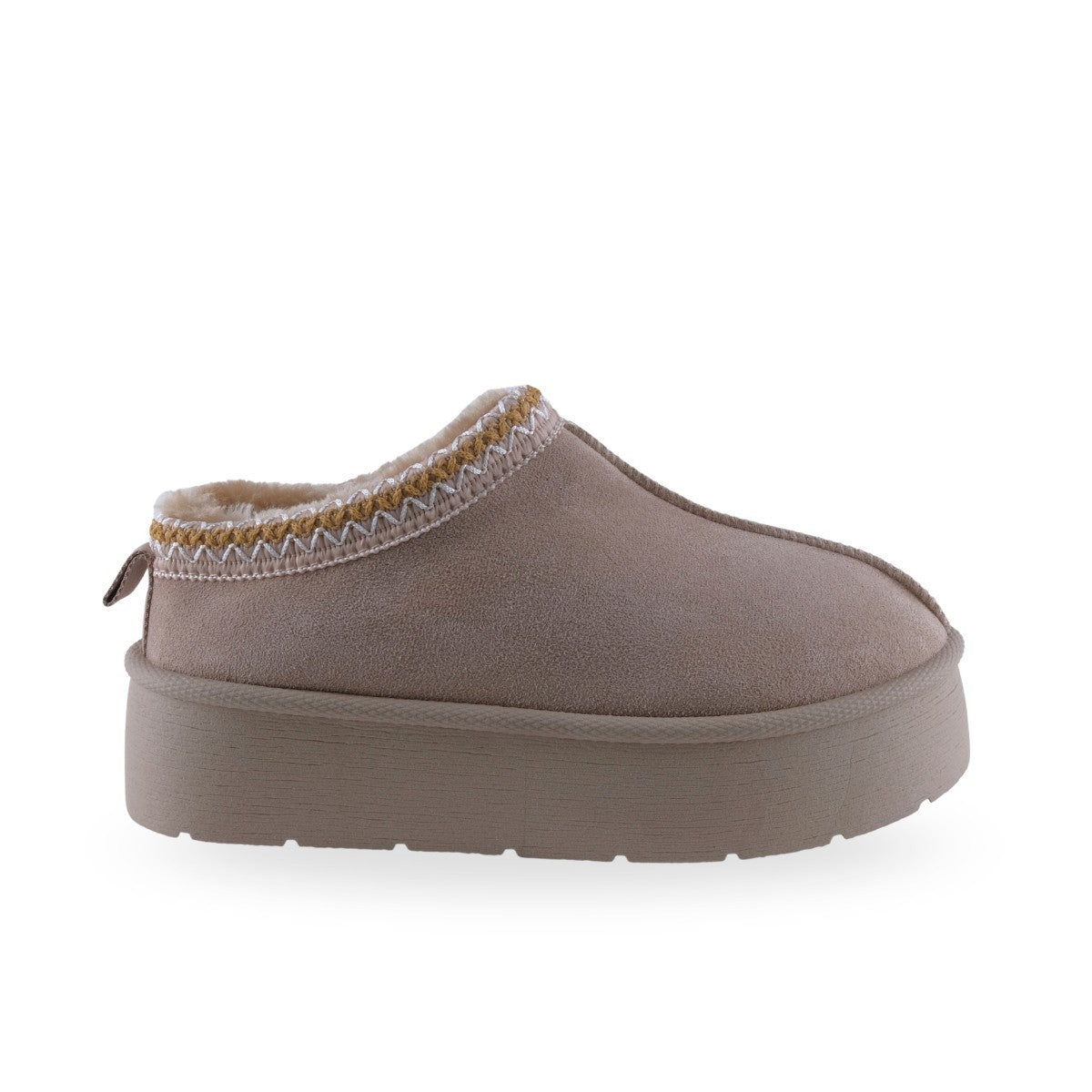 Pantuflas Camel Plataforma Peluche Mujer 25028