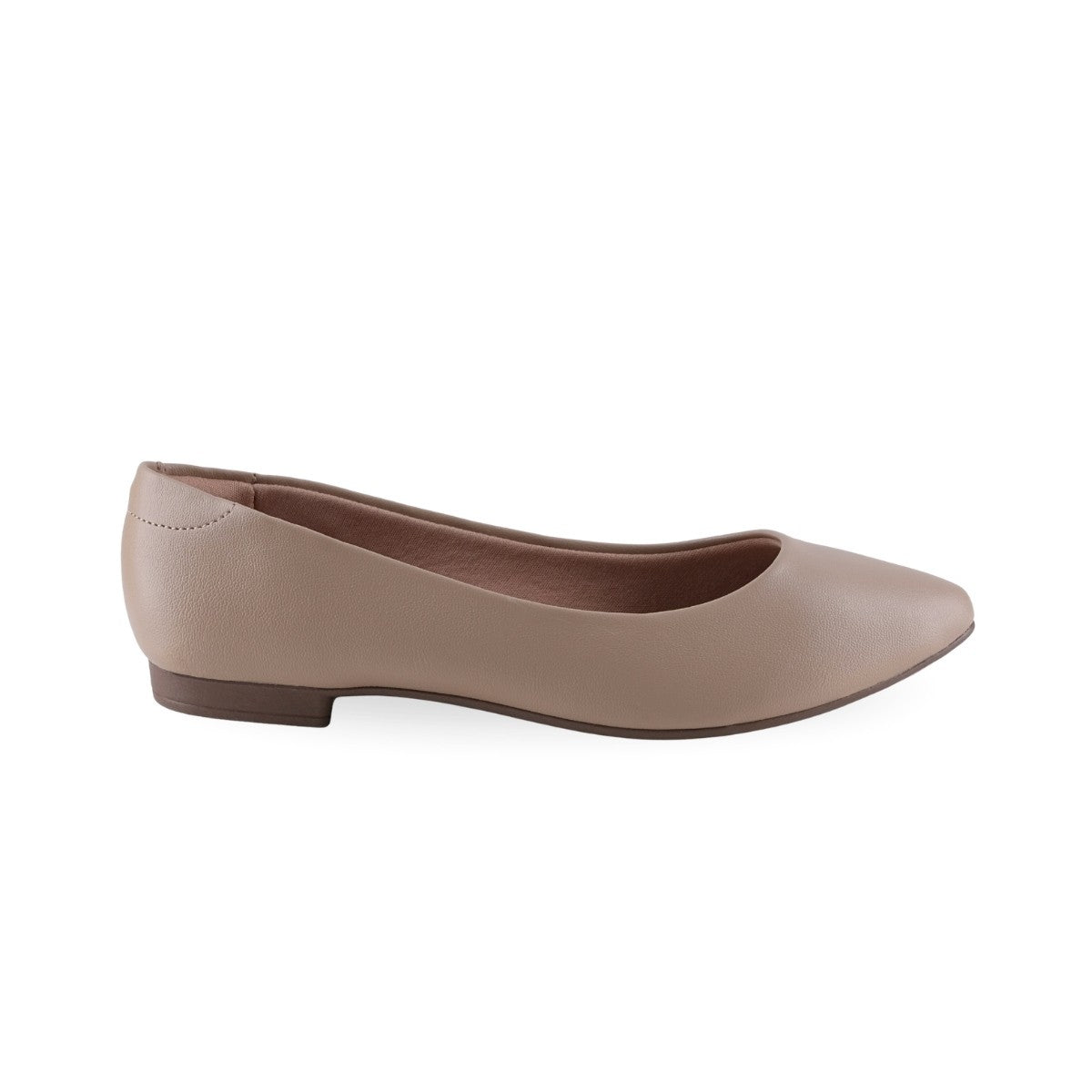 Flat casual color nude con talón cerrado y suela delgada