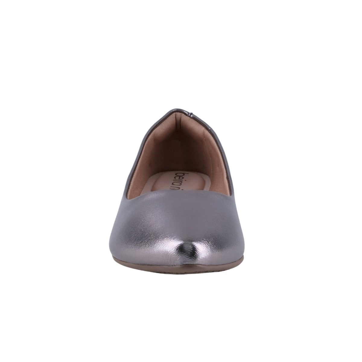 Flat casual plata metalizado con escote profundo en el empeine