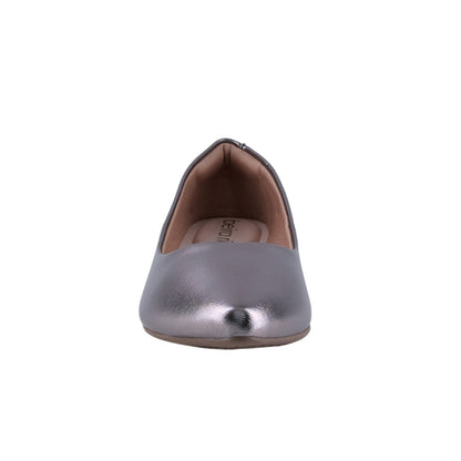 Flat casual plata metalizado con escote profundo en el empeine