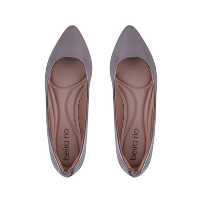 Zapato plano metalizado plata mujer acabado brilloso