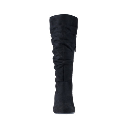 Bota de caña alta negra de gamuza para mujer Berlin
