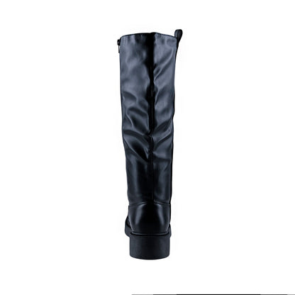 Bota alta para mujer negra de estilo urbano