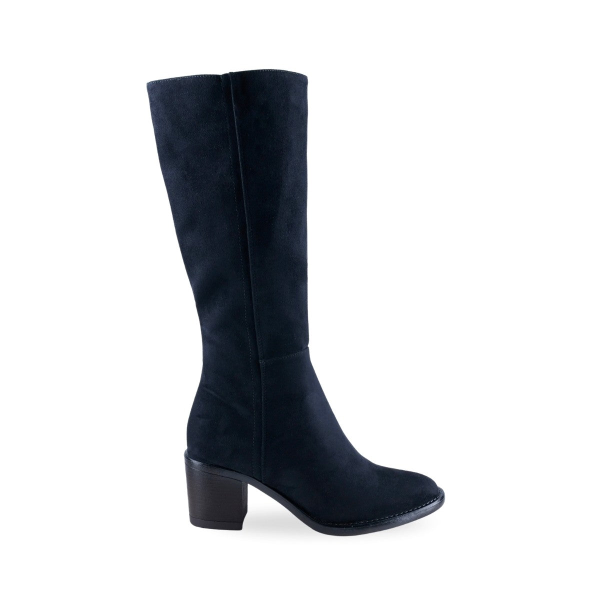Bota Berlin negra de caña alta y tacón ancho