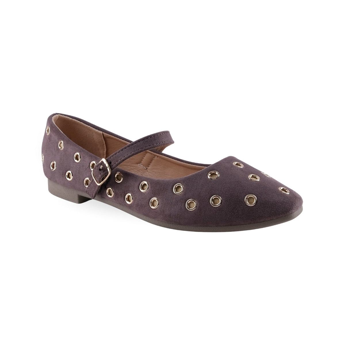 Balerina Mary Jane para mujer con ojillos metálicos