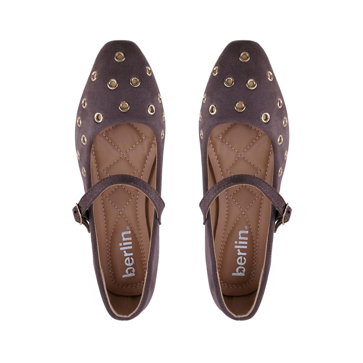 Zapato plano para mujer con hebilla y detalles metálicos