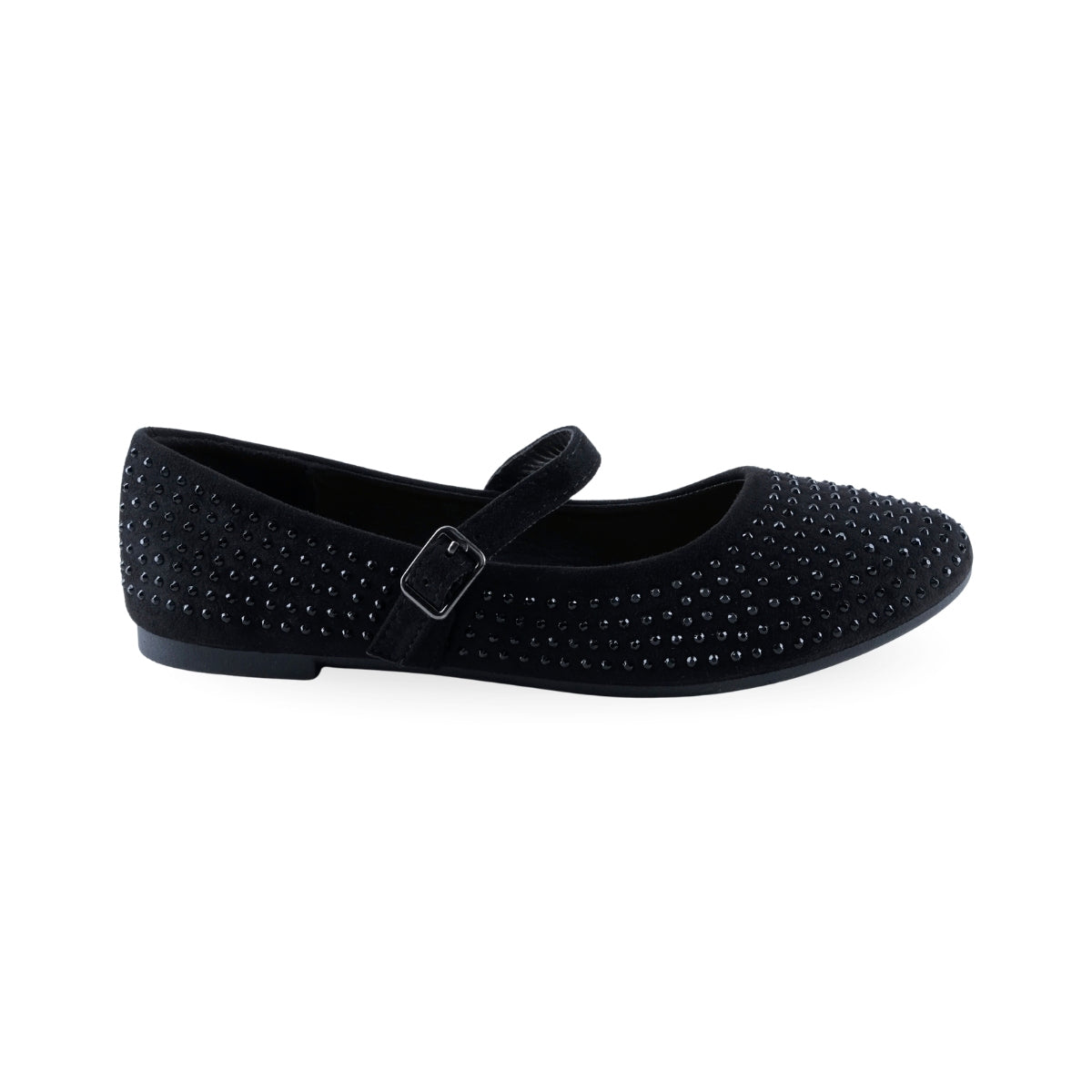 Zapato Mary Jane negro para mujer con aplicaciones brillantes