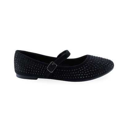 Zapato Mary Jane negro para mujer con aplicaciones brillantes