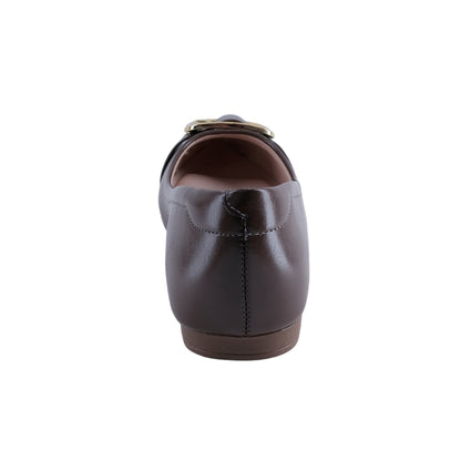 Zapatilla Flat Chocolate con Hebilla Dorada