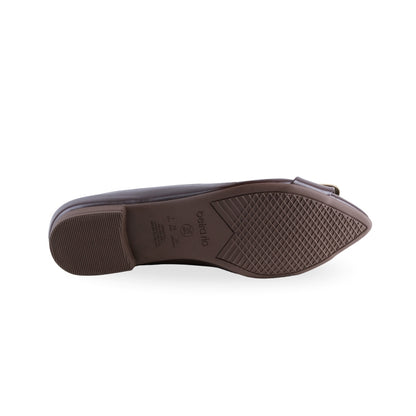 Zapatilla Flat Chocolate con Hebilla Dorada