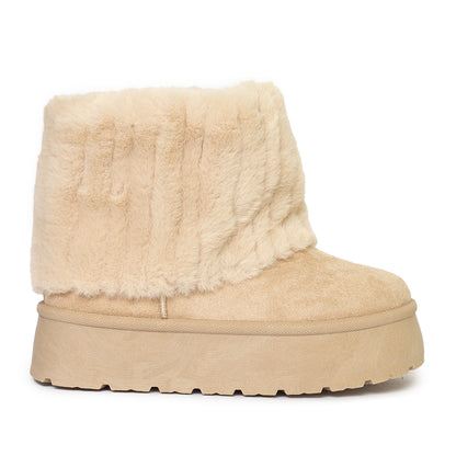 Bota beige BERLIN con suela tipo plataforma