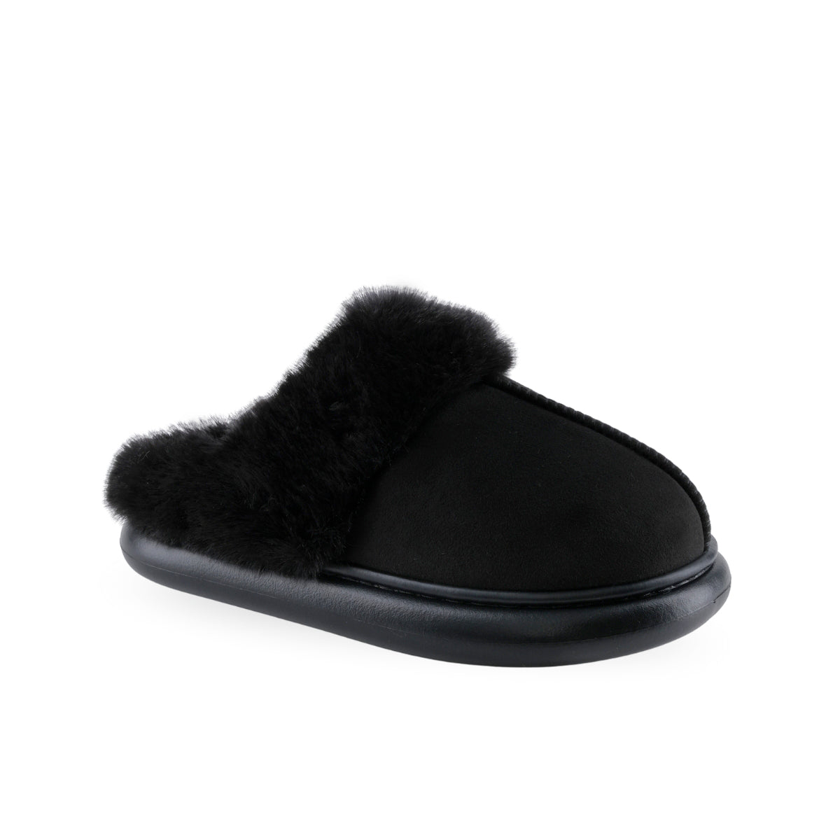 Pantufla Berlin 788844 negra con peluche para mujer