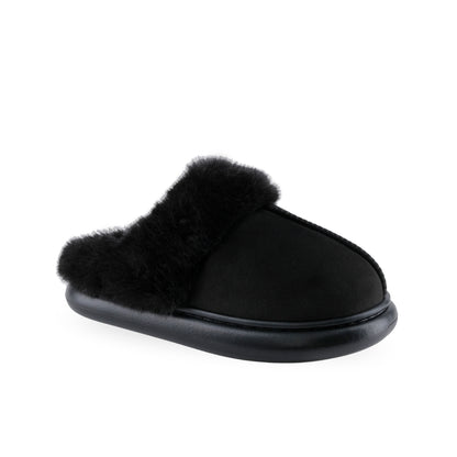 Pantufla Berlin 788844 negra con peluche para mujer