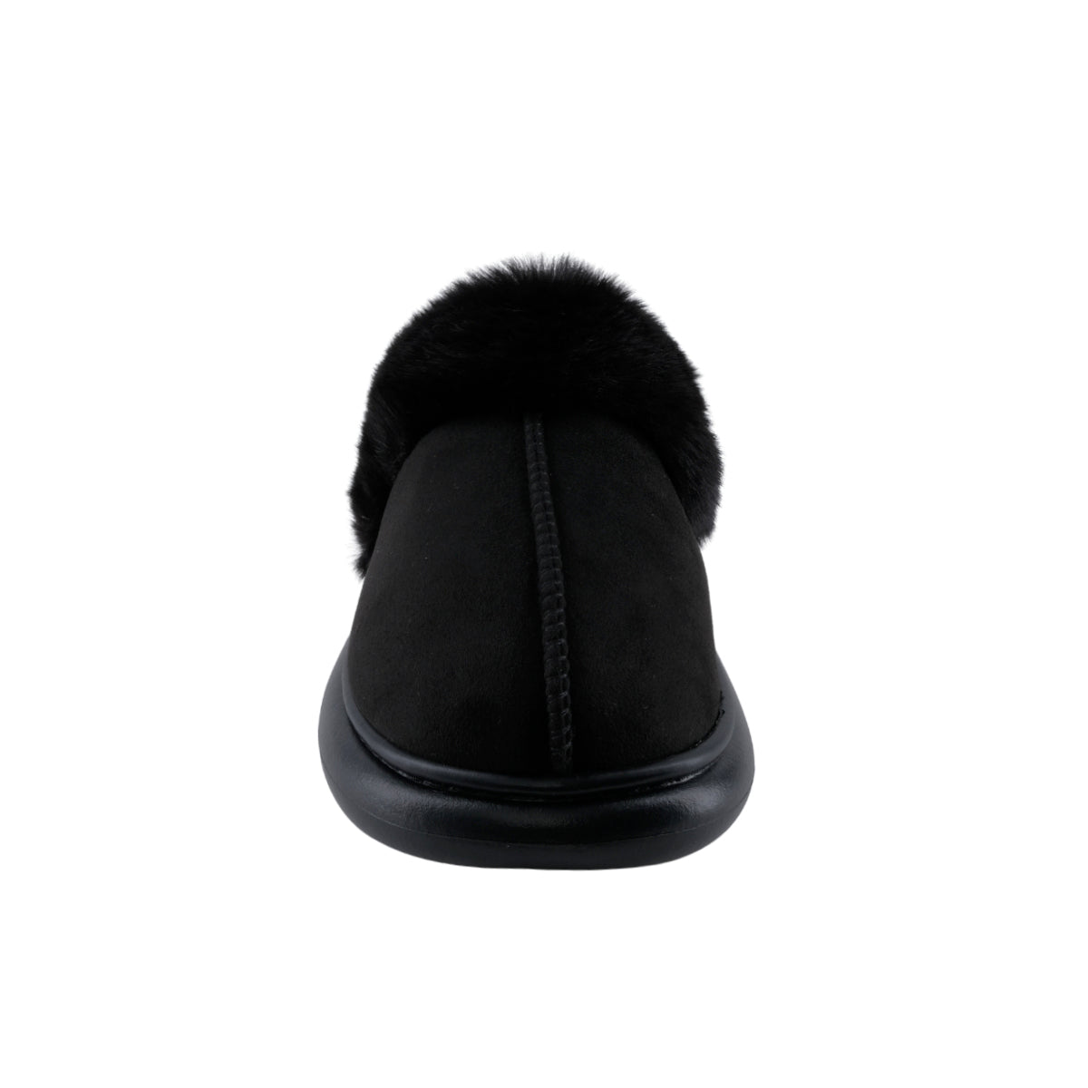 Pantufla negra con detalle de peluche Berlin