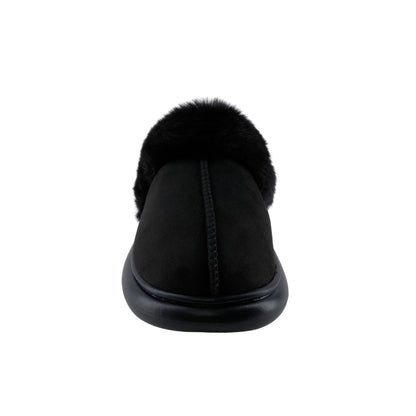 Pantufla negra con detalle de peluche Berlin