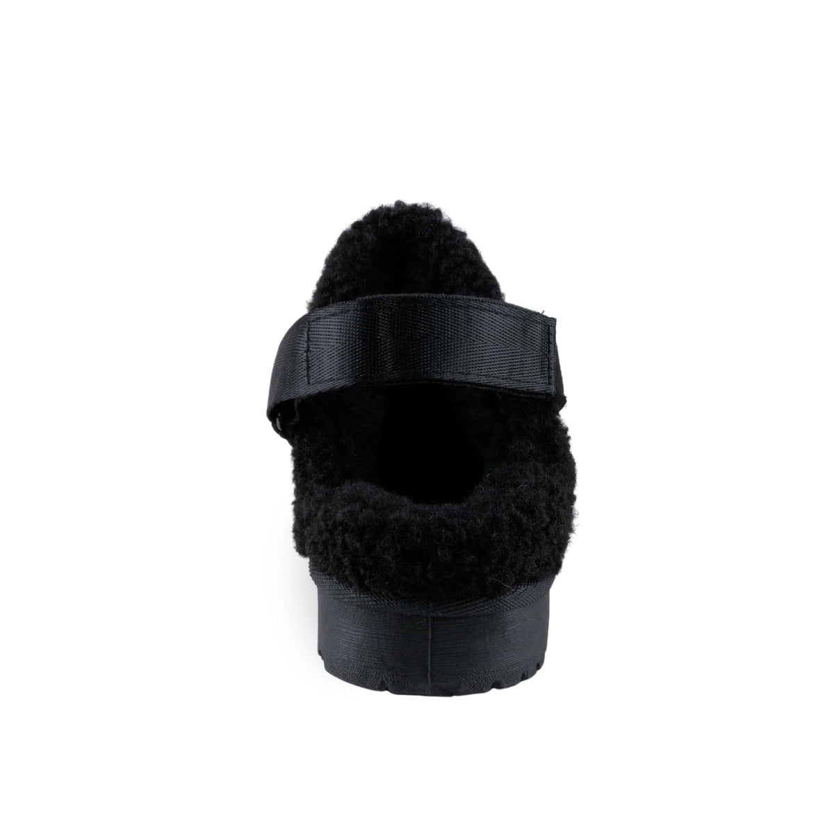 Pantufla BERLIN negra con correa posterior