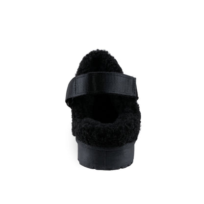 Pantufla BERLIN negra con correa posterior