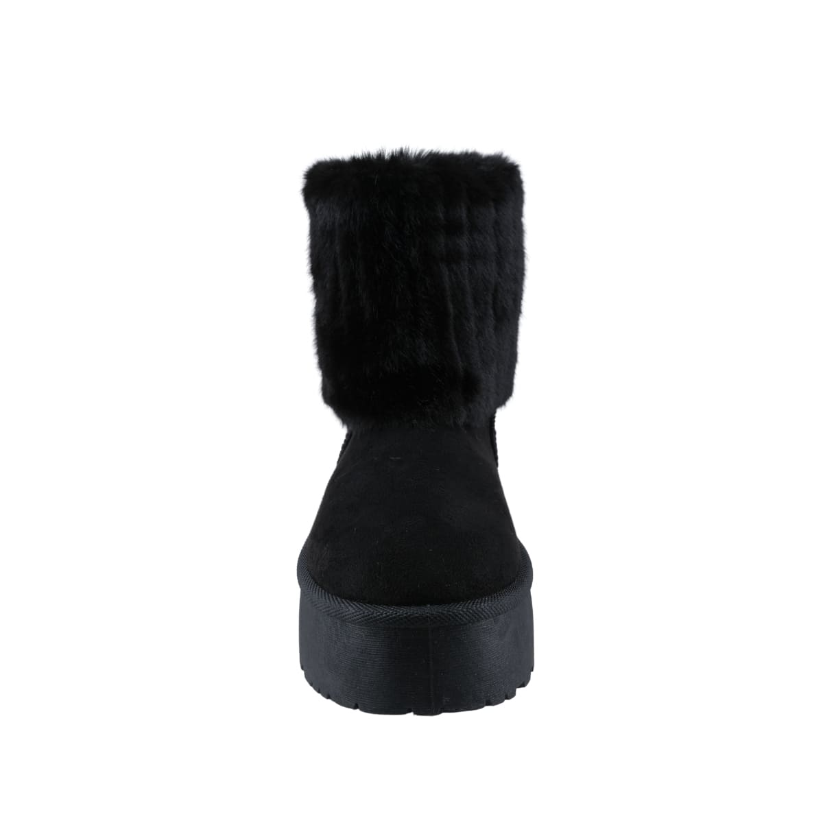 Bota negra con peluche y plataforma para mujer Berlin