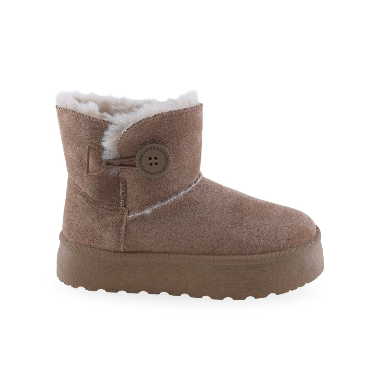 Bota taupe con interior afelpado para mujer