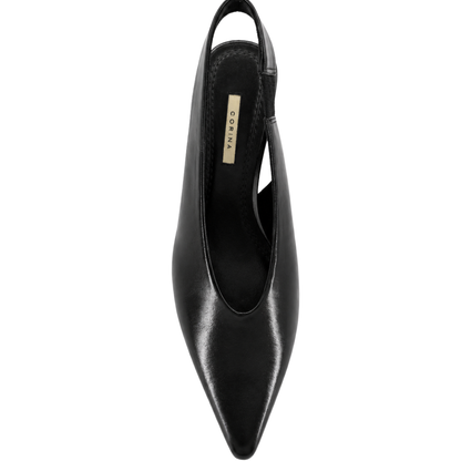 Zapato elegante negro para mujer estilo slingback