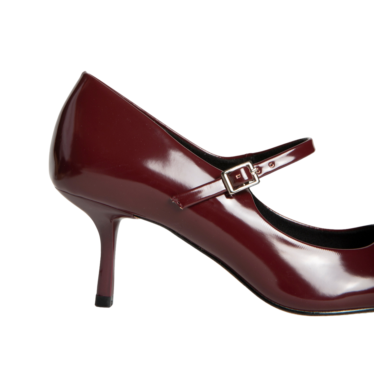 Zapatilla elegante burdeos de punta afilada