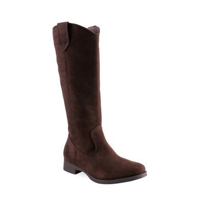 Bota alta café para mujer estilo western