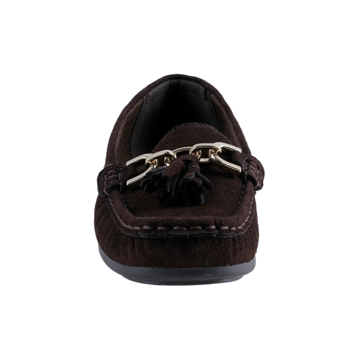 Mocasín casual para mujer con herraje metálico