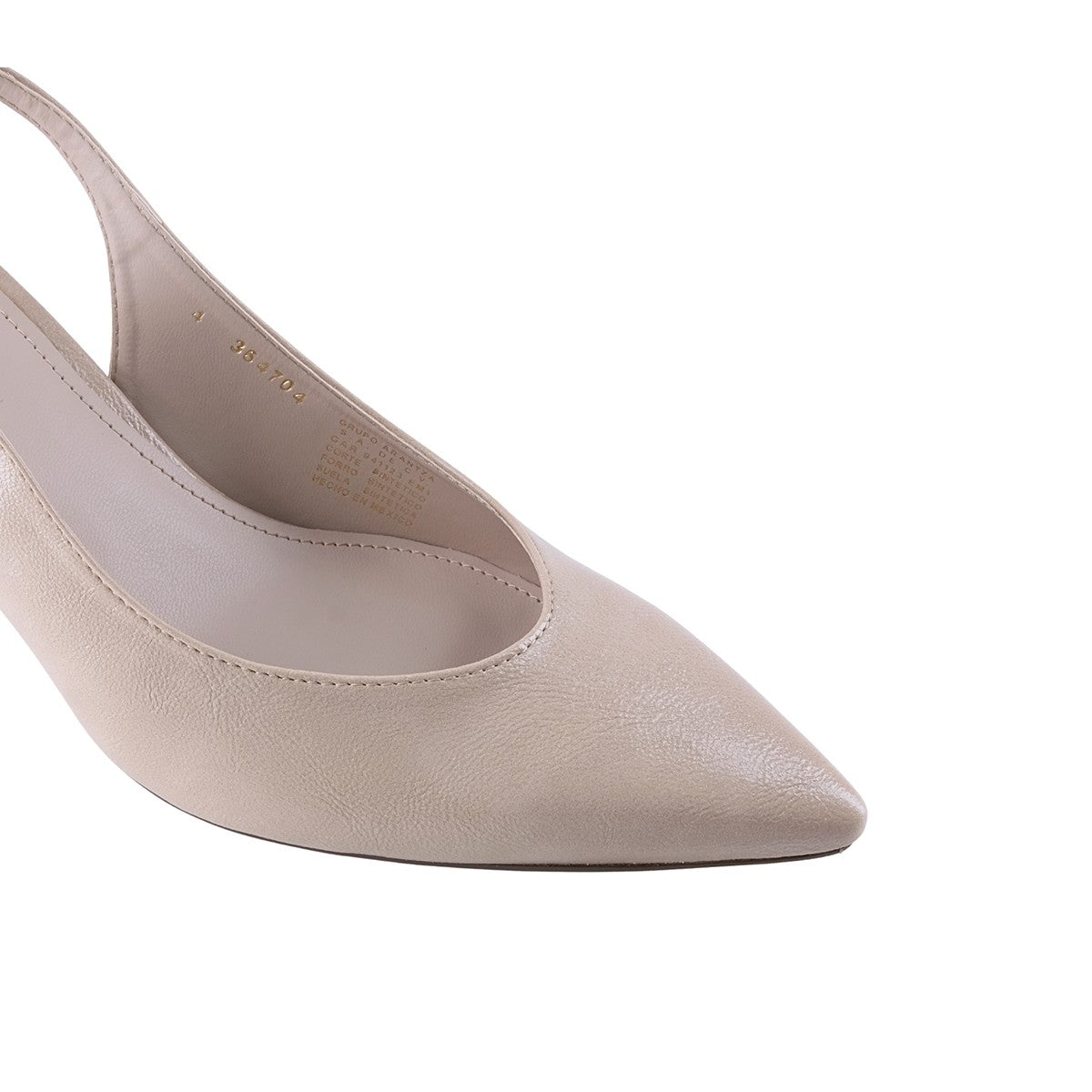 Calzado formal beige de tacón alto y punta puntiaguda para oficina