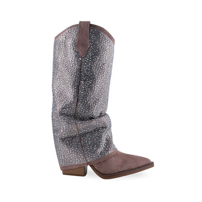 Botas Vaqueras Mujer con Pedrería Estilo Western 453001