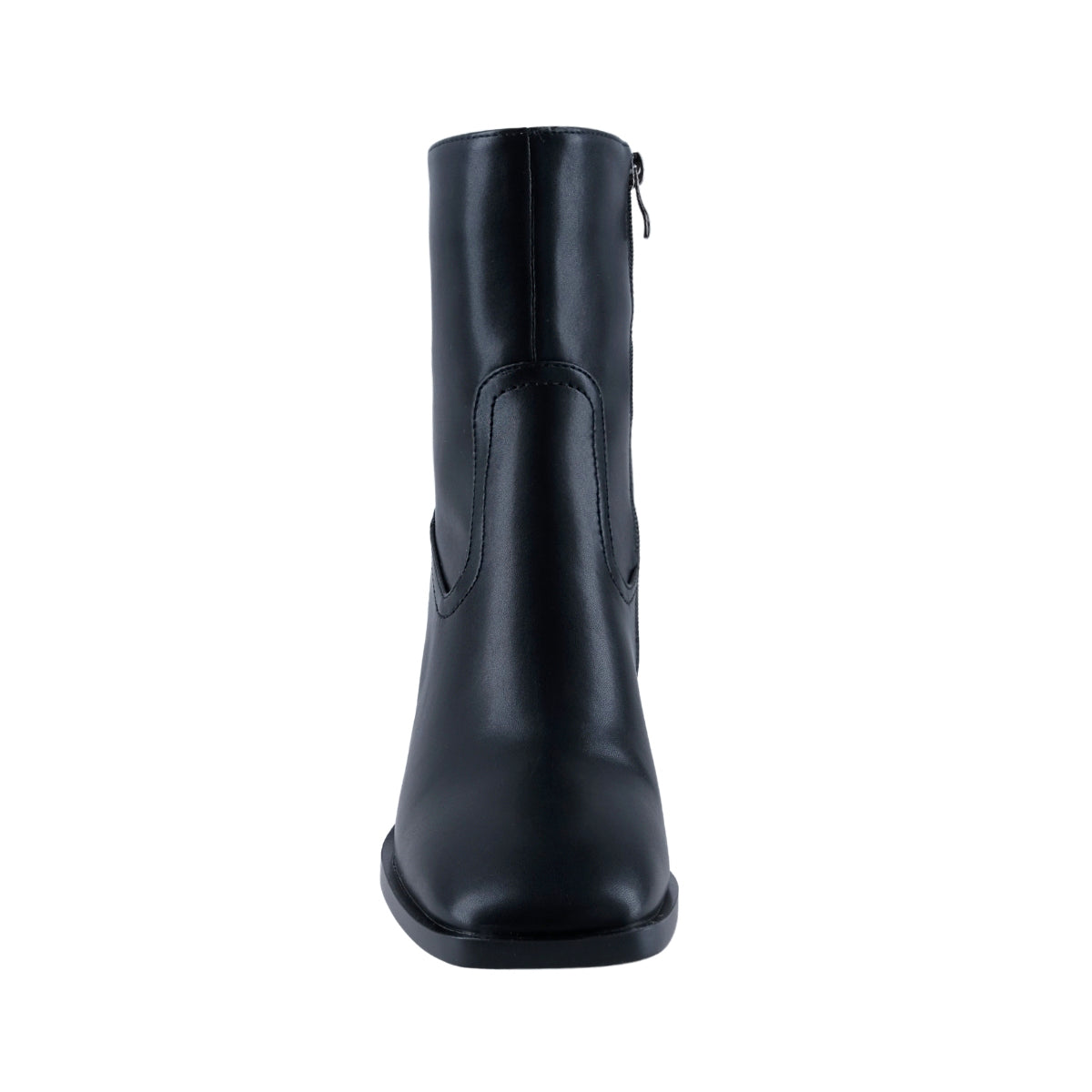 Botín negro para dama con tacón y diseño minimalista