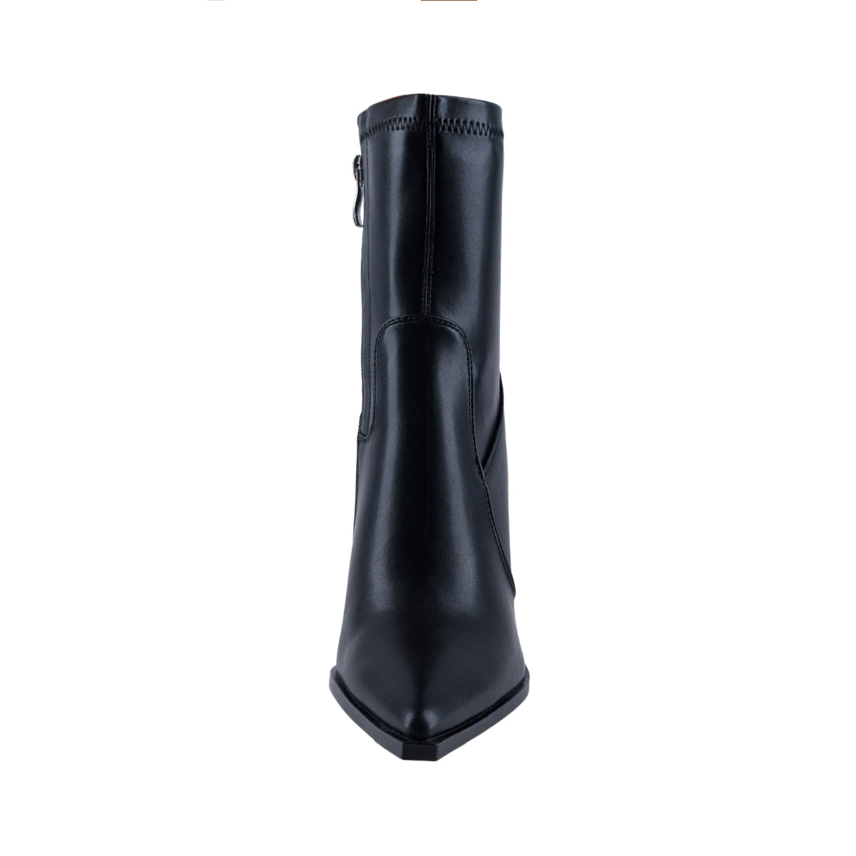 Bota corta negra para mujer con punta fina y tacón