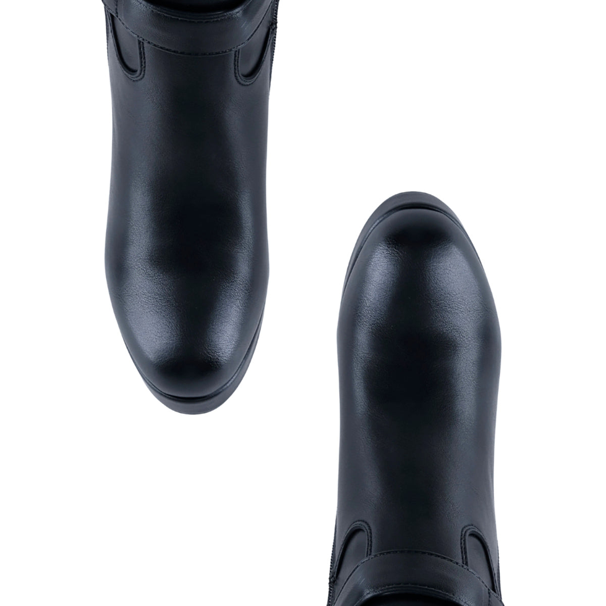 Bota alta de tacón negra para mujer elegante y moderna