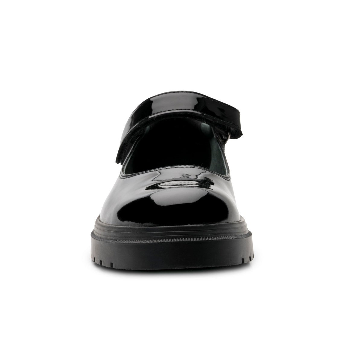 Zapato mujer charol negro con cierre de velcro para uso diario
