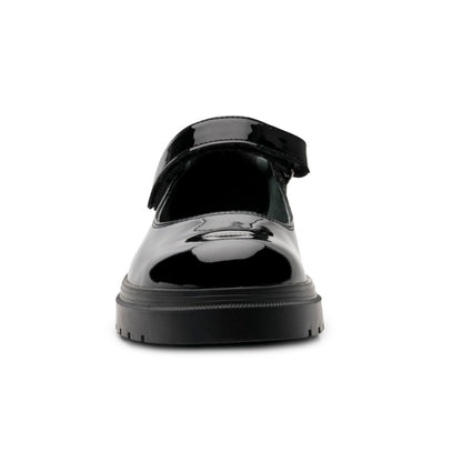 Zapato mujer charol negro con cierre de velcro para uso diario