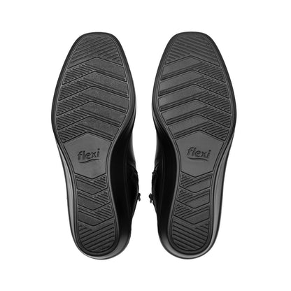 Botín casual negro de piel FLEXI para mujer