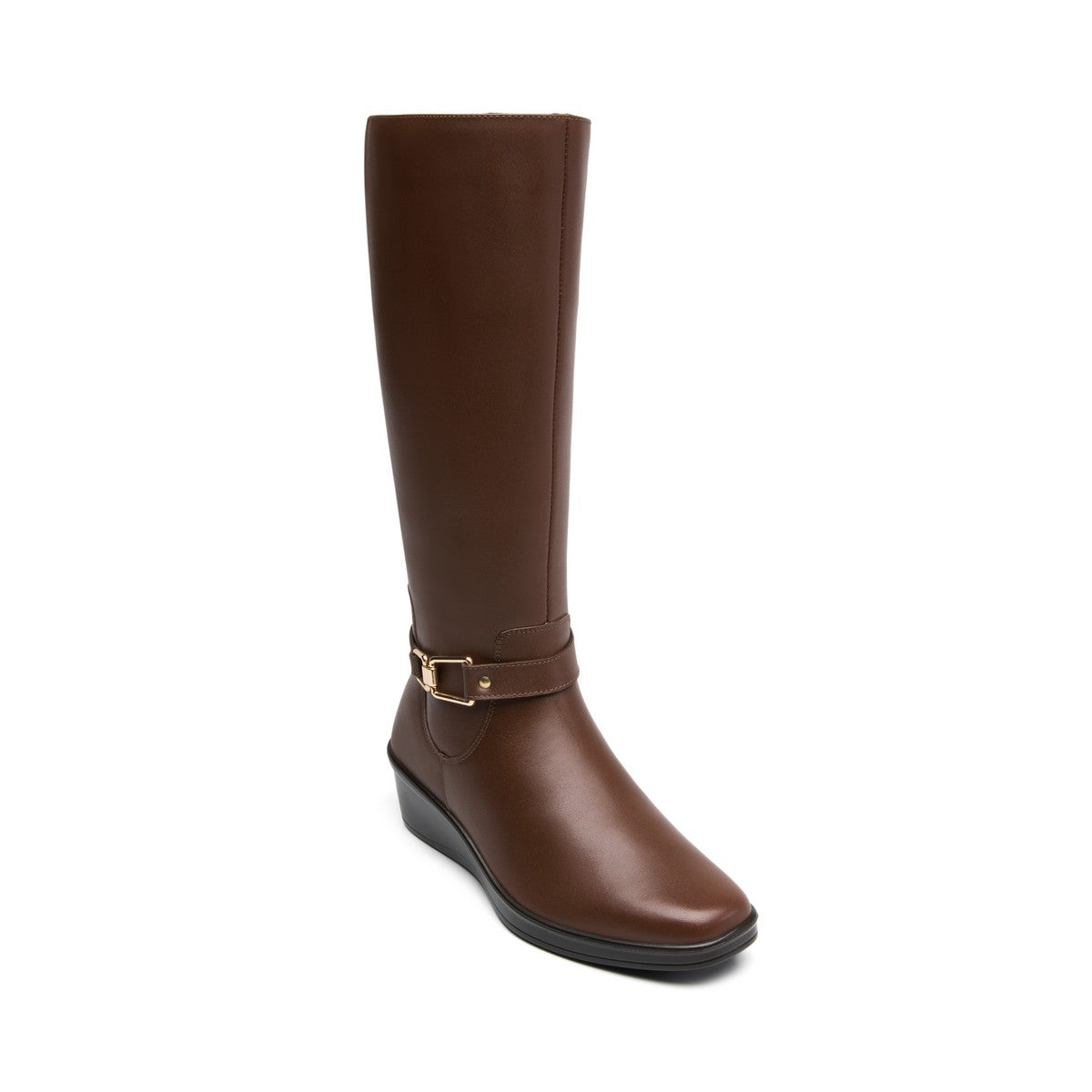 Bota alta FLEXI 136712 café de piel para mujer