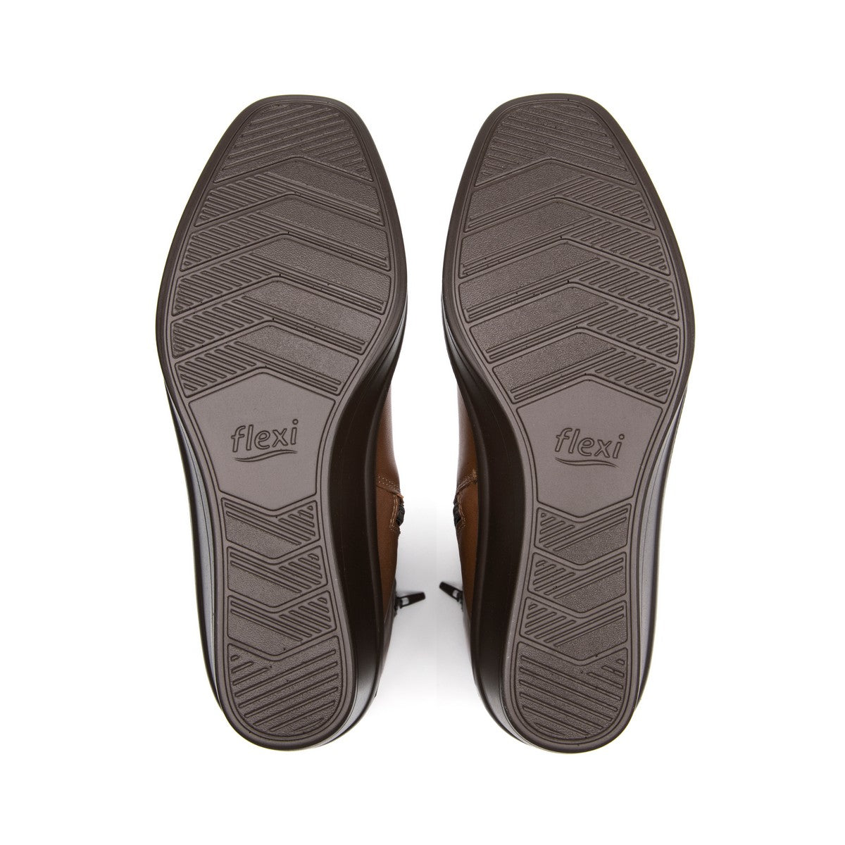 Bota alta de piel café FLEXI para mujer