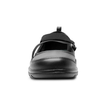 Flat casual negro con talón cerrado y jaladera trasera