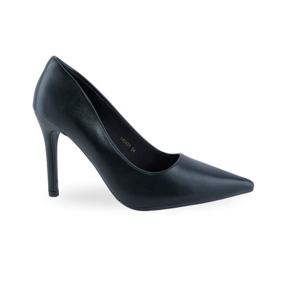 Pump negro mate de tacón alto y talón cerrado para mujer