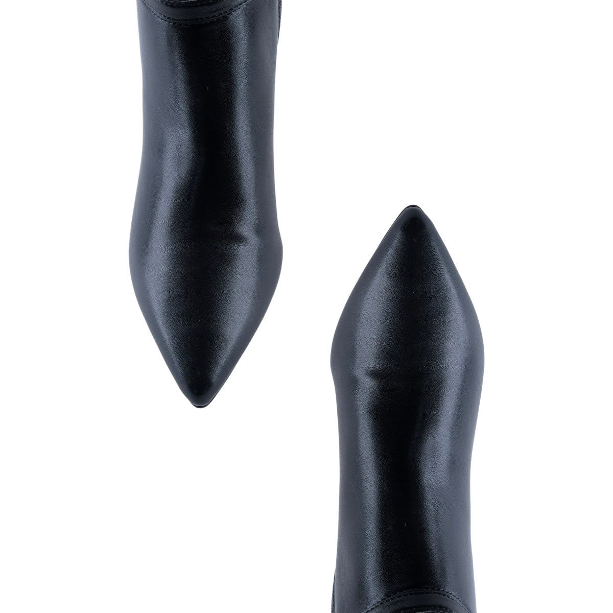 Botas altas de mujer en napa sintética negro con tacón kitten