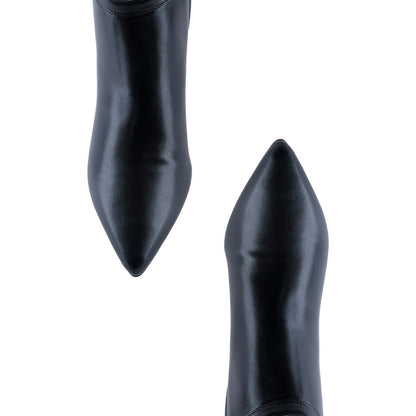 Botas altas de mujer en napa sintética negro con tacón kitten