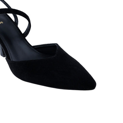 Zapatilla elegante FE negra con correa ajustable