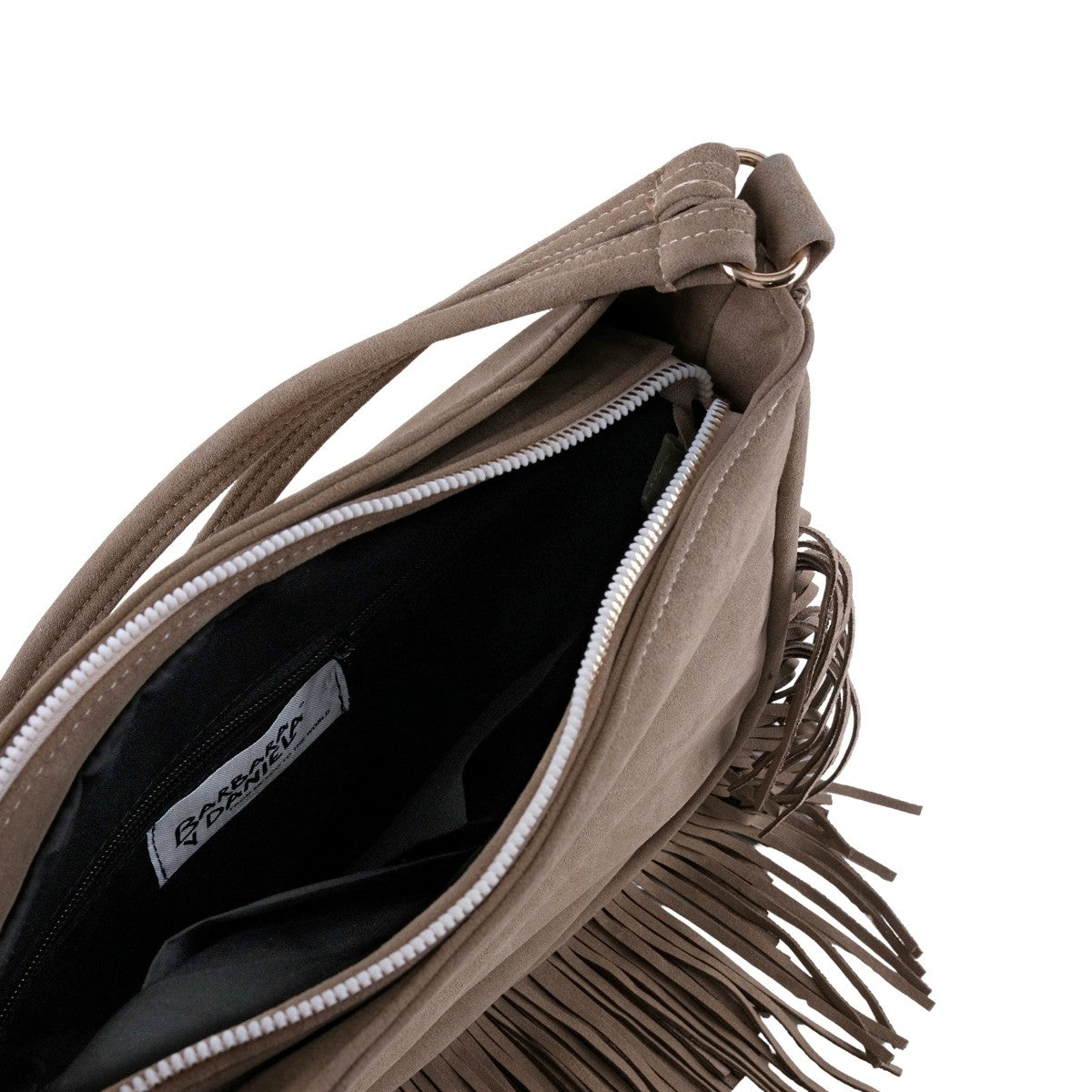 Bolsa hobo agamuzada café para uso casual y diario