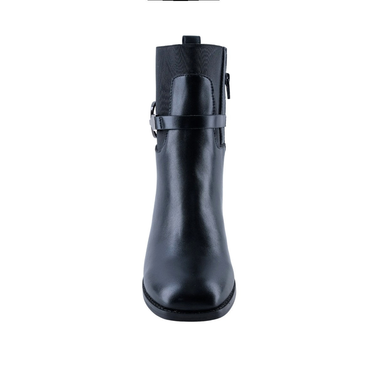 Botín negro elegante para mujer con tacón ancho